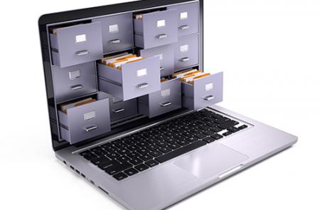 typing on laptop